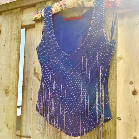 Emma Black Silk Beaded Sleeveless Bodice - Picture 3 of 7